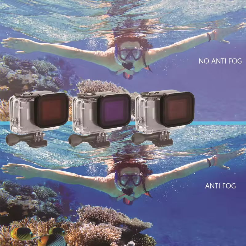 HONGDAK for gopro Accessories Red+Pink+Purple Waterproof Case Diving Underwater Protector for Go Pro Hero 7 Len Filters