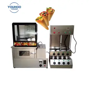 콘 피자를 만드는 굽기 온열 장치 장비를 만드는 작은 공장 소형 생산 라인 피자 콘