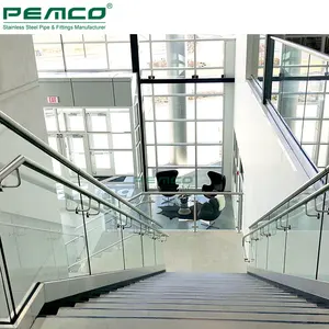 Cheap Factory Stair Frameless Aluminium Alloy Die Cast Profile Tempered Glass Handrail System