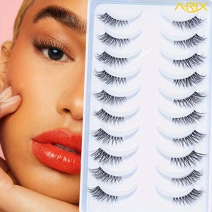 ขนตาปลอม A-RIX พรีเมียม 10 คู่ แบบใส ครึ่งเส้น ขนตายาวโค้งงอนธรรมชาติ ทรงแคทอาย  รับผลิตแบรนด์ส่วนตัว - Product Image 5