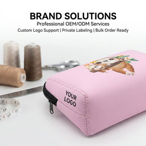 Wholesale Custom Logo Printed Neoprene <b>Makeup</b> Bag Portable Leopard Sloth Travel Cosmetic Pouch Toiletry Organizer <b>Case</b> Small - Product Image 4