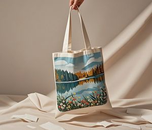 Sac fourre-tout en toile grande capacité sac à provisions personnalisé étudiant femme sac à bandoulière en toile - Product Image 3