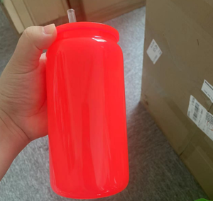 2024 été verre peut néon coloré blanc Sublimation 16oz bière verre peut pour UV Dtf enveloppes - Product Image 2