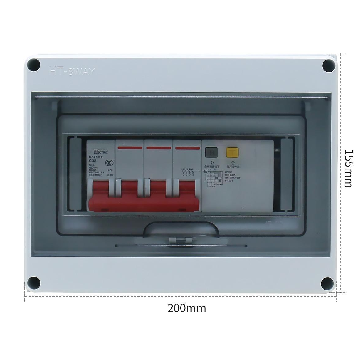 Leakage protection switch 4P+8 circuit waterproof box