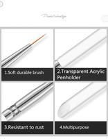 Misscheering 3 pièces/ensemble cristal clair Nail Art Liner peinture fleur acrylique UV Gel Extension constructeur brosse manucure dessin outils