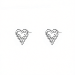 Pendientes con forma de corazón Amy Amy, plata 925, cristal, diamantes de imitación, joyería romántica para uso diario para mujer, PE0103 - Product Image 3