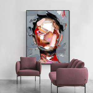 Pintura al Óleo Abstracta de Mujer Moderna, Retrato Pintado a Mano con Espátula, Pintura al Óleo Grande - Product Image 1