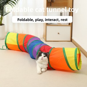 Tunnel di tela ecologico giocattolo movimento interattivo per animali domestici gattino auto-intrattenimento noia forniture per sgravi per gatti tenda sacco a pelo - Product Image 2