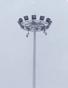 Customize High mast light pole Professional Stadium Square HDG High Pole 15m 20m 25m 30m 35m Lifting system high pole light