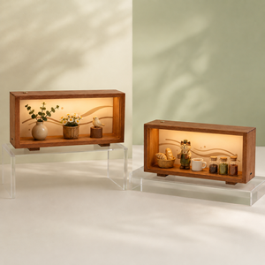 โรงงานผลิตกรอบรูป Shadow Box ขายส่ง กล่องไม้จำนวนมาก ไฟ LED กลางคืนแบบกำหนดเอง โคมไฟกรอบรูปตกแต่งสำหรับตกแต่งบ้าน ขายปลีก - Product Image 1