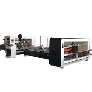 automatically Corrugated Paperboard Folding Gluing box carton machine