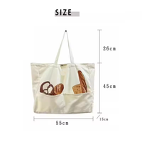 Sac fourre-tout en toile de coton personnalisé avec logo imprimé pour femme, grande capacité, robuste, idéal pour le week-end, les fêtes, la plage et le shopping