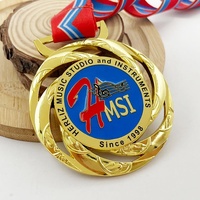 Médailles en métal personnalisées avec logo du fabricant, émail 3D souple, pour studio de musique, récompense de lauréat, avec ruban, médaille commémorative pour étudiants