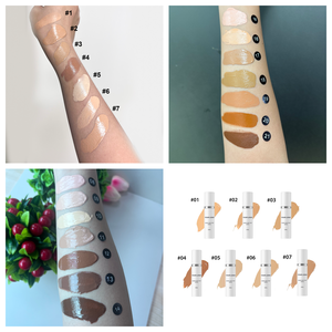 Fond de Teint Hydratant Couvrant avec Logo Personnalisé, Correcteur et Protection <span class=keywords><strong>Solaire</strong></span> 30ml, Maquillage Longue Tenue, Teinte Légère pour la Peau, 21 Couleurs, SPF 55 - Product Image 1