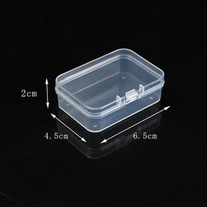 Caja de almacenamiento rectangular transparente de plástico PP, 6x4x1,8 cm, con tapa, para electrónica, joyería, tapones para los oídos, organizador portátil - Product Image 2