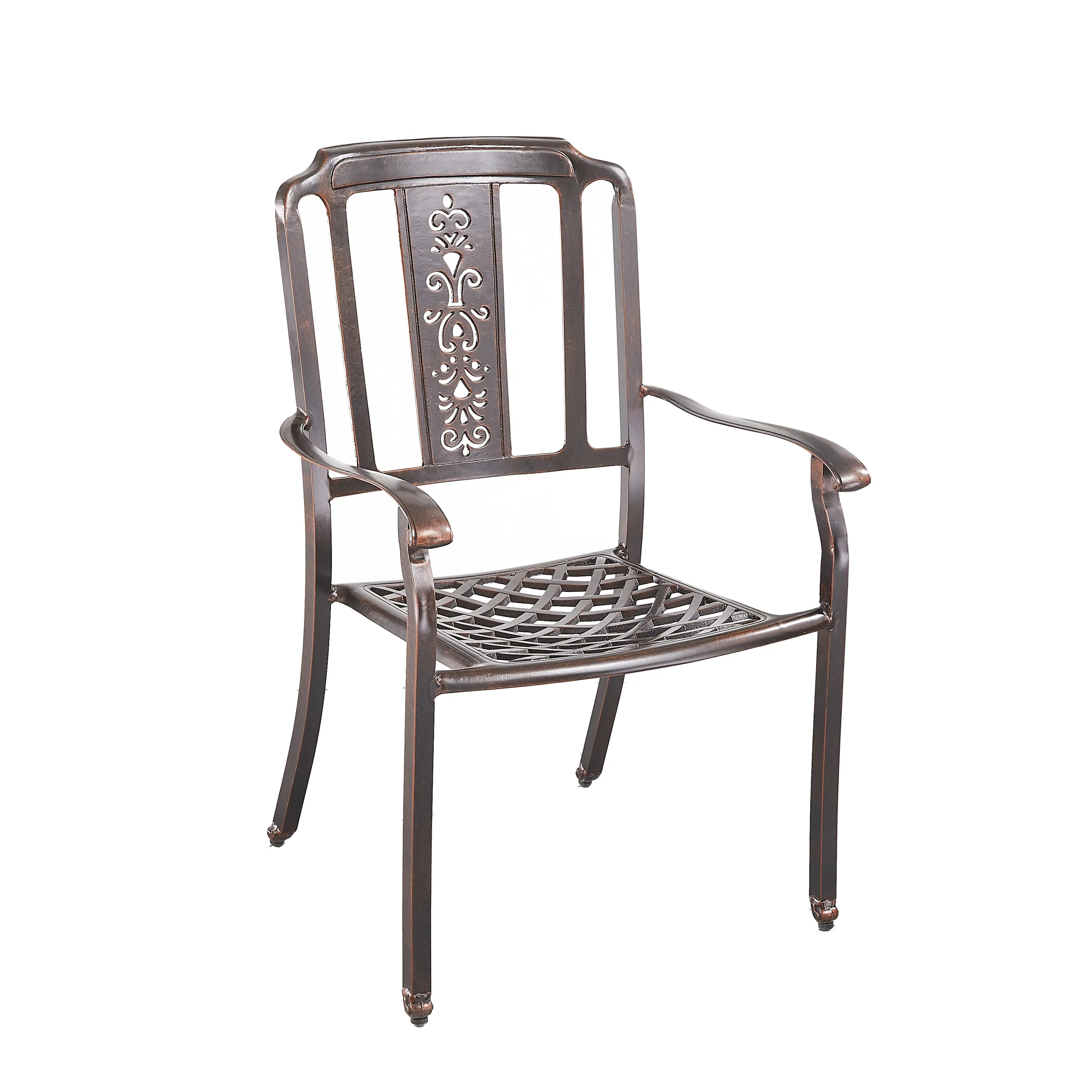 कास्ट एल्यूमीनियम कुर्सी आँगन उद्यान आउटडोर फर्नीचर के लिए धातु निविड़ अंधकार फर्नीचर