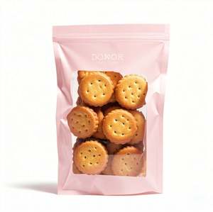 Sac en plastique givré avec logo personnalisé Pochette refermable avec fermeture éclair pour aliments pour animaux de compagnie Cookie Nougat Flocon de neige Écrou croustillant Gravure - Product Image 3