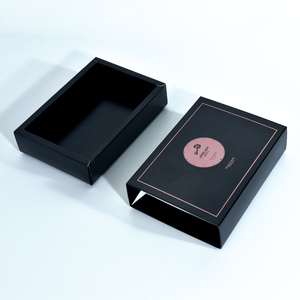 Boîte cadeau de bijoux en carton avec logo personnalisé Boîte de <span class=keywords><strong>dessin</strong></span> de collier Boîte de papier à tiroir coulissant avec mousse noire pour l'emballage de bijoux - Product Image 1