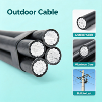 Câble de distribution aérienne 0,6 kV, conducteur en aluminium, brins d'aluminium compactés pour pose fixe en hauteur