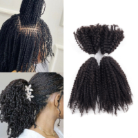 Extensions de cheveux humains vierges Afro 4C en vrac, 50g, 100% faites à la main, pour tresses et dreadlocks