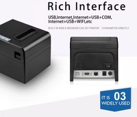 Printer Label Thermal ZJ-8330 untuk Stiker Pengiriman, USB LAN Berkabel, Kecepatan Tinggi 220 mm/s, Printer Thermal Kode Batang, Roll Waybill 80mm