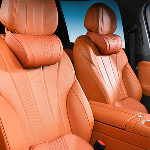 <b>Headrest</b> Neck <b>Pillow</b> Lumbar Cushion Set Nappa Leather, Perforated Ventilated Soft Support Universal, for BMW Toyota Honda - Product Image 2