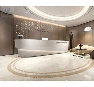 Maravillosamente iluminación cicatriz diseño de forma redonda Superficie sólida Recepción de medio círculo - Product Image 5