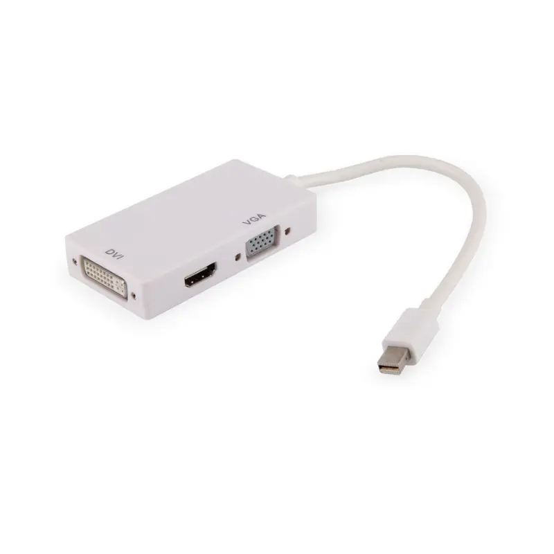 3 en 1 Mini DP puerto de pantalla HD VGA DVI adaptador Convertidor para Mac 1080P