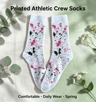 Chaussettes de sport en polyester personnalisées avec impression sérigraphique, design unisexe pour jeunes et adultes. Support pour la personnalisation du logo et du motif OEM/ODM pour le printemps
