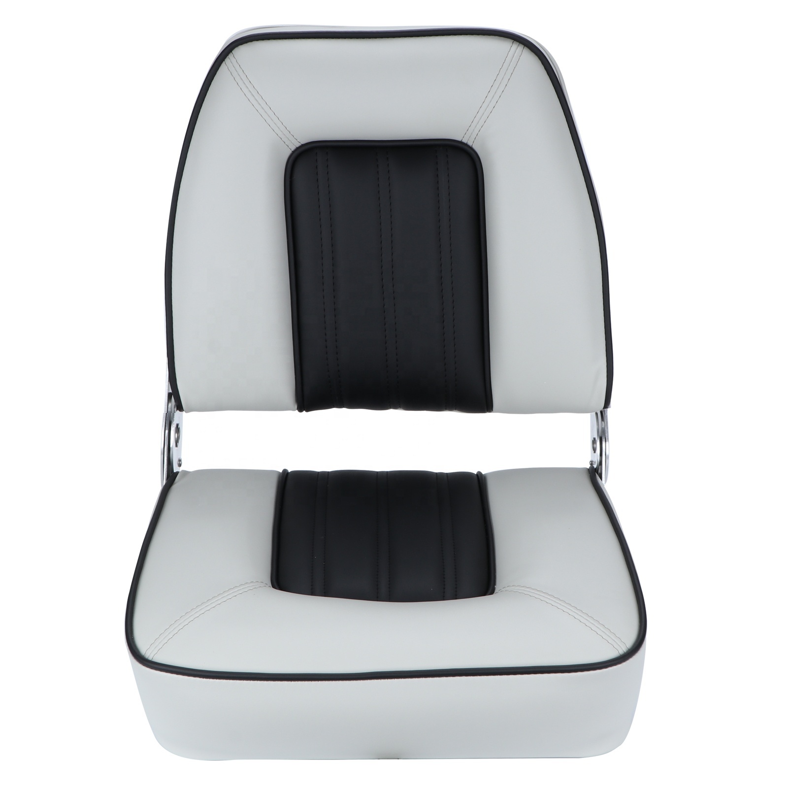 Siège Capitaine GYMAX Pour Bateau – PVC Imperméable, Accoudoirs, Dossier Haut, Montage Universel Sur Pivot, Capacité 150 Kg