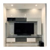 Centre de divertissement moderne Meuble TV pour TV 80 ''Table console multimédia à double stockage avec porte abattante pour le salon