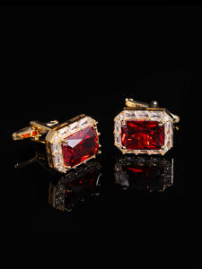 高級スクエアジルコンカフスボタン、男性への絶妙な贈り物、宝石フルダイヤモンドカフスボタン、結婚式パーティー用 - Product Image 4