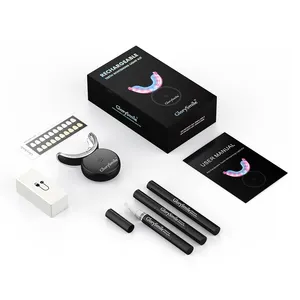 GlorySmile Kit de branqueamento de dentes com logotipo privado sem peróxido sem fio Kit de branqueamento de dentes profissional com luz azul