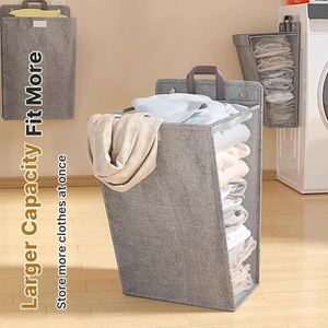 Wall Mounted Foldable Oxford Fabric Laundry Basket Large Capacity Space Saving Hotel Gym Hamper Bulk Wholesale - Product Image 3