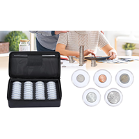Boîte de rangement pour pièces de monnaie ignifuge, 36 capsules porte-pièces avec joint en mousse
