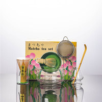 Ensemble de thé matcha en verre borosilicate de haute qualité, kit matcha traditionnel japonais, kit de préparation de matcha multicolores pour la cérémonie du thé