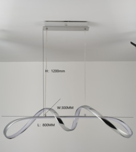 Modern Aluminum + Iron Long Shape Pendant <b>Light</b> 40W LED Dimmable Remote Control Middle Size 3000K-6000K for Living Room - Product Image 2