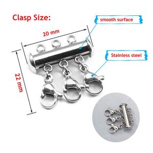 Ngọc Trai Thép Không Gỉ Đa Sợi Trượt Từ Ống Khóa <span class=keywords><strong>Clasp</strong></span> Kết Nối Lớp <span class=keywords><strong>Clasp</strong></span> Cho Vòng Cổ Vòng Đeo Tay Làm - Product Image 4