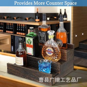<b>Rustic</b> <b>Wooden</b> <b>Shelf</b> Tiered Condiment Rack 3 Floors Kitchen Countertop Display Storage Multipurpose - Product Image 4