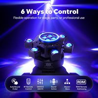 Projecteurs DJ à tête mobile 5-en-1 RGBW Halo Bee Eye 150W à 6 bras avec DMX et télécommande pour DJ, bars, KTV, scènes et événements de mariage | YSH