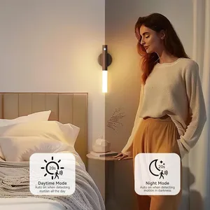Lampada da Parete OEM con Sensore di <span class=keywords><strong>Movimento</strong></span>, Effetto Legno di Noce, Senza Fori, Senza Fili, Magnetica, Luce Notturna per Camera da Letto - Product Image 2