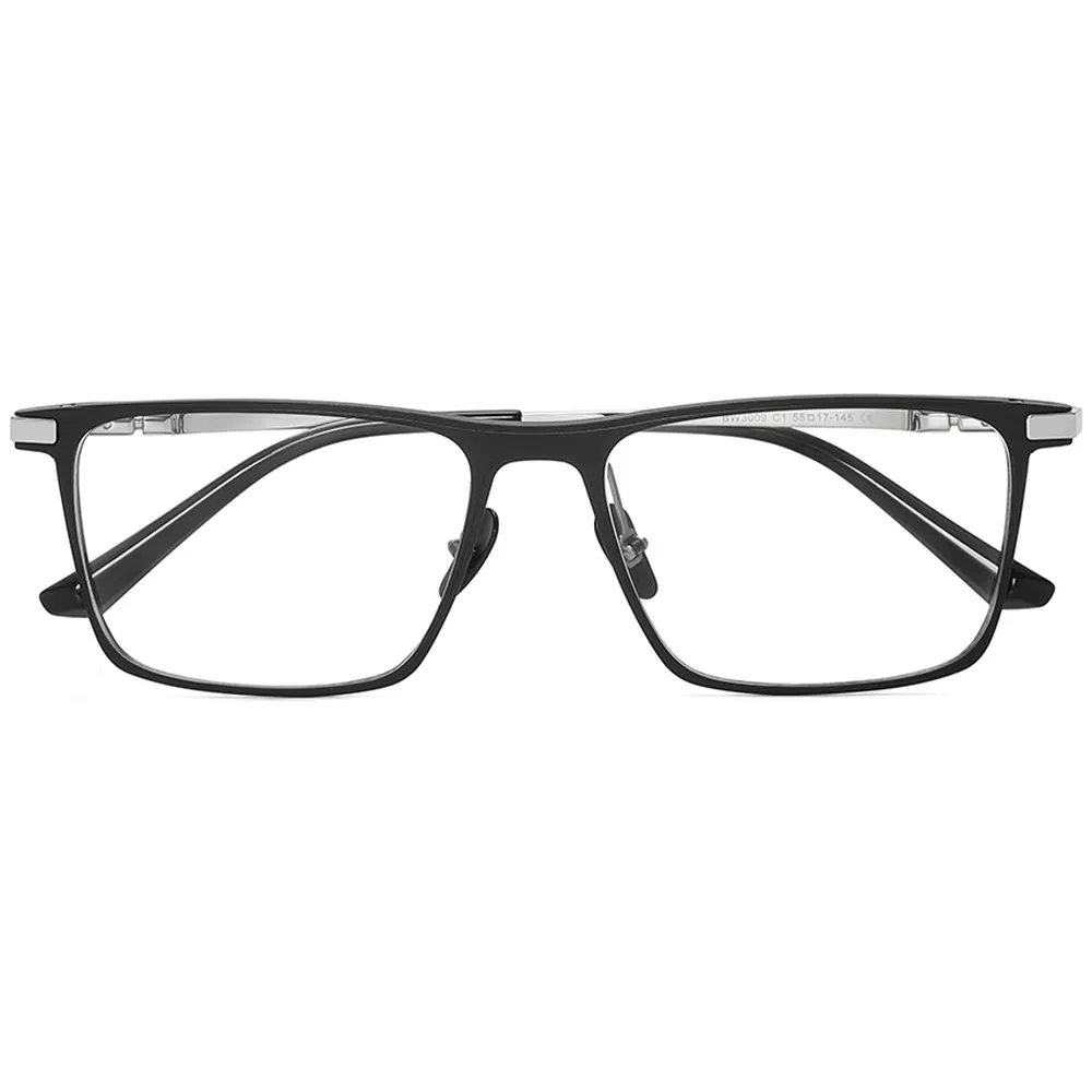 Frame Glasses Optical BW3009 New Design Fashion Acetate Eyewear Brand Black Aluminum Rectangle Frame With Titanium Legs Optical Glasses Frames