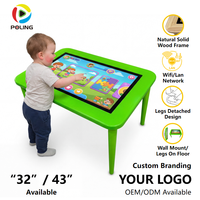 Fournisseur de tables interactives multifonctions à écran tactile de 32 pouces avec structure en bois et pieds détachables