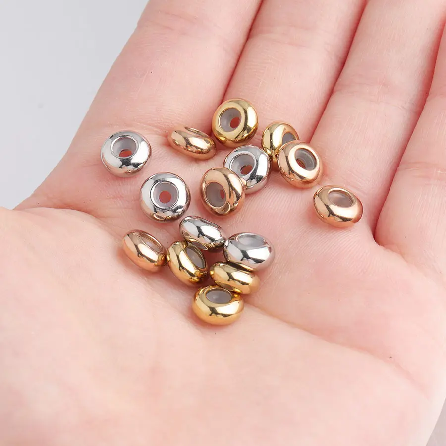 Diy Handmade Bracelet 8mm Stainless Steel Positioning Stopper Spacer Beads For Jewelry Making