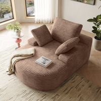 Canapé simple moderne nordique Voxhome, canapé paresseux brun pour salon, chambre à coucher, canapé ovale compressé, meubles, nouveau design