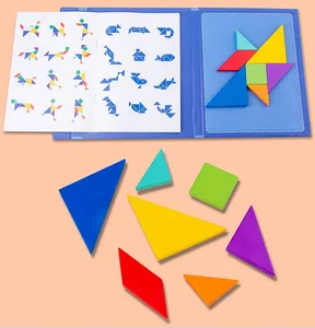 2021新しい木製ジグソーパズルは小冊子付きパズルを形作ります子供幼児木製パズルタングラムモンテッソーリおもちゃ子供のためのパズルおもちゃ
