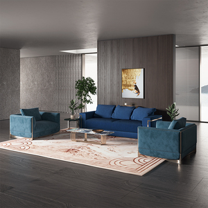 Luxury 3 Seater <b>for</b> Living Room Set Furniture Modern Luxury Italian Blue Velvet Set Furniture RC-SF-03-CLIFTON Italian Set - Product Image 3
