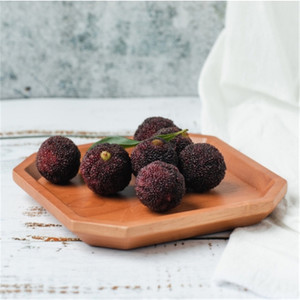Ensemble de plateaux de service en bois, rectangulaires, ovales, en forme de fleur, pour thé, café, desserts, finition naturelle, design élégant, pour hôtel et maison - Product Image 4