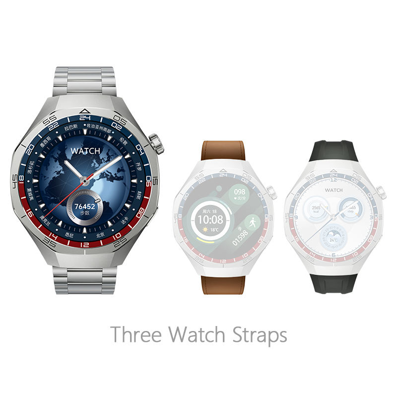 Silver steel+Brown leather+Silver silicone