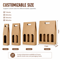 Boîte d'emballage personnalisée pour vin rouge, boîte cadeau en carton ondulé pour une ou deux bouteilles, logo en estampage à chaud sur papier kraft